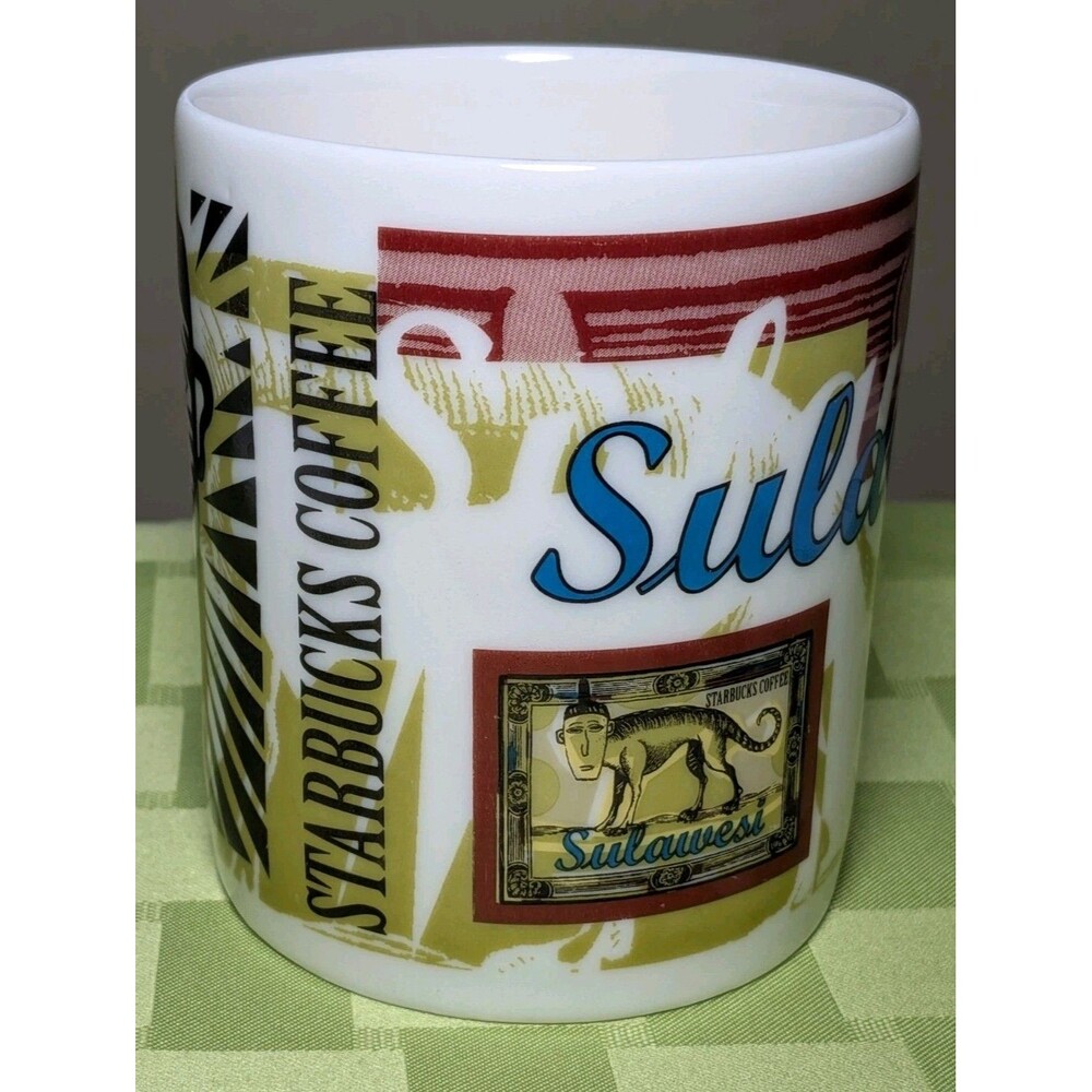 Starbucks Coffee Sulawesi Indonesia Tribal Stamp Large Mug Tiki Monkey Rare - Picture 3 of 8